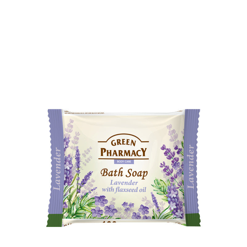 GREEN PHARMACY Muilas rankoms plytelėje Levanda + Linų aliejus 100 g