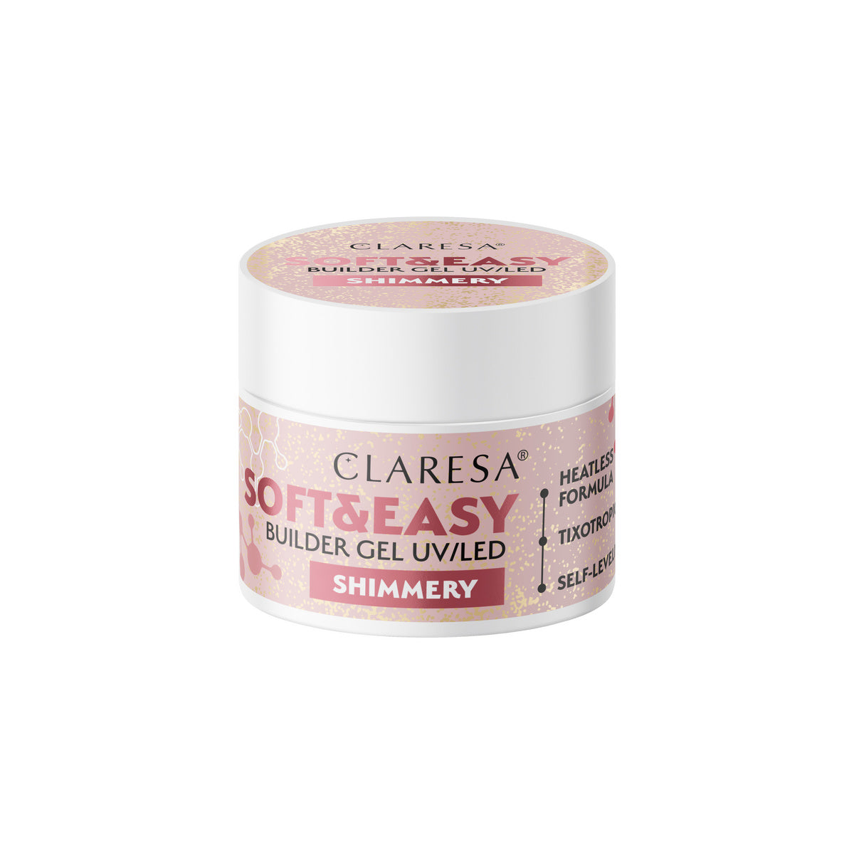 CLARESA Statybinis gelis nagams Soft&Easy Builder Shimmery 45 g