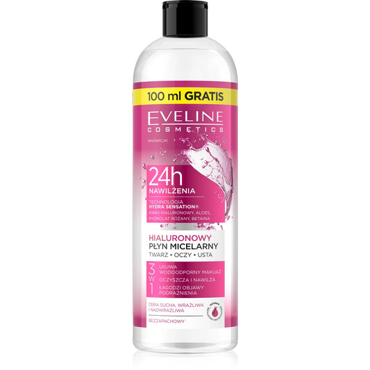 EVELINE Hydra Sensation Hialurono micelinis skystis drėkinantis 3v1 500 ml