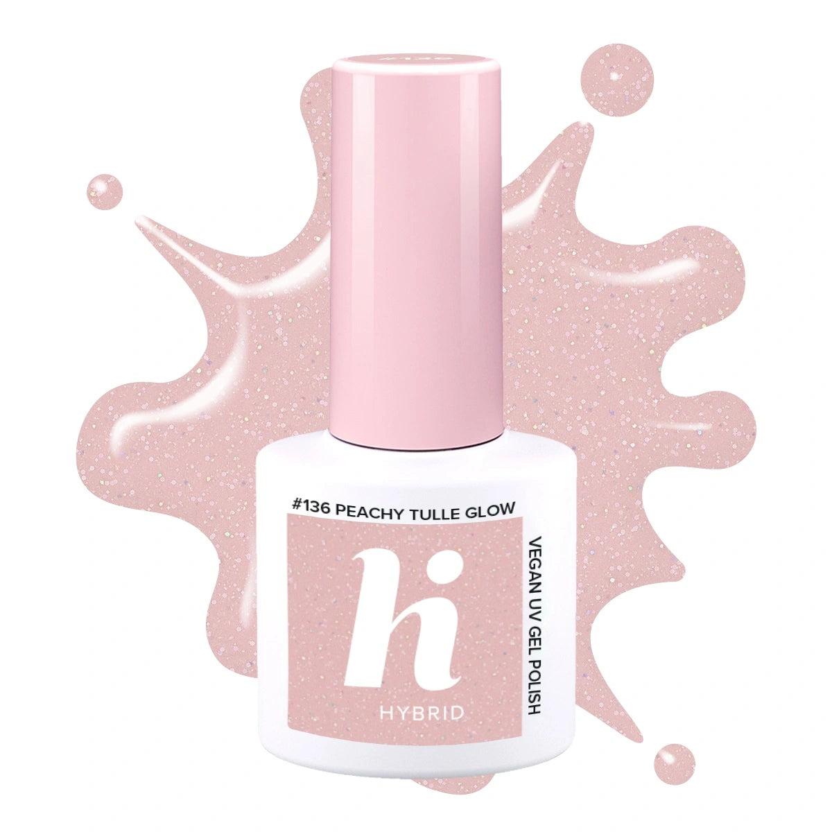 HI HYBRID Hibridinis lakas nr. 136 Peachy Tulle Glow 5 ml