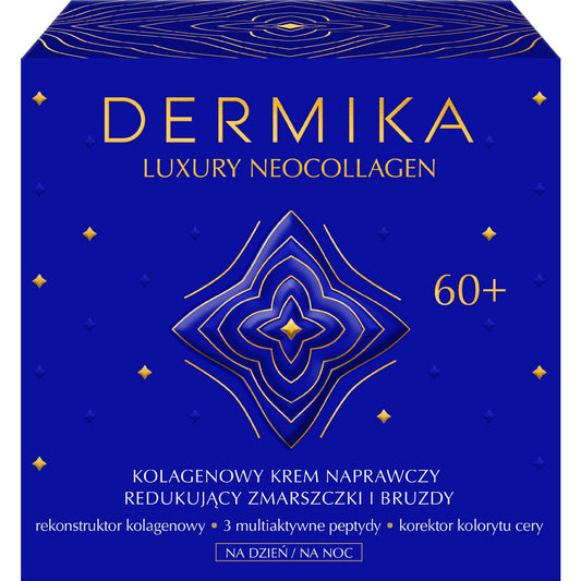 Dermika Luxury Neocollagen 60+ Kolageninis Atkuriamasis Kremas nuo Raukšlių ir Raukšlių Dienai ir Naktiai 50ml