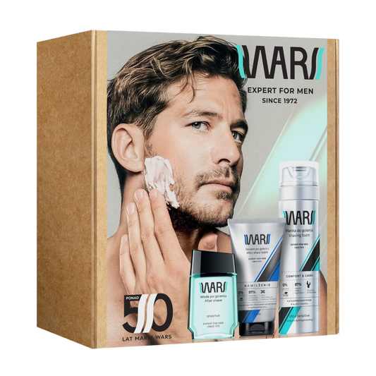 WARS Dovanų rinkinys vyrams Sensitive  Skutimosi putos + Aftershave + Aftershave balzamas