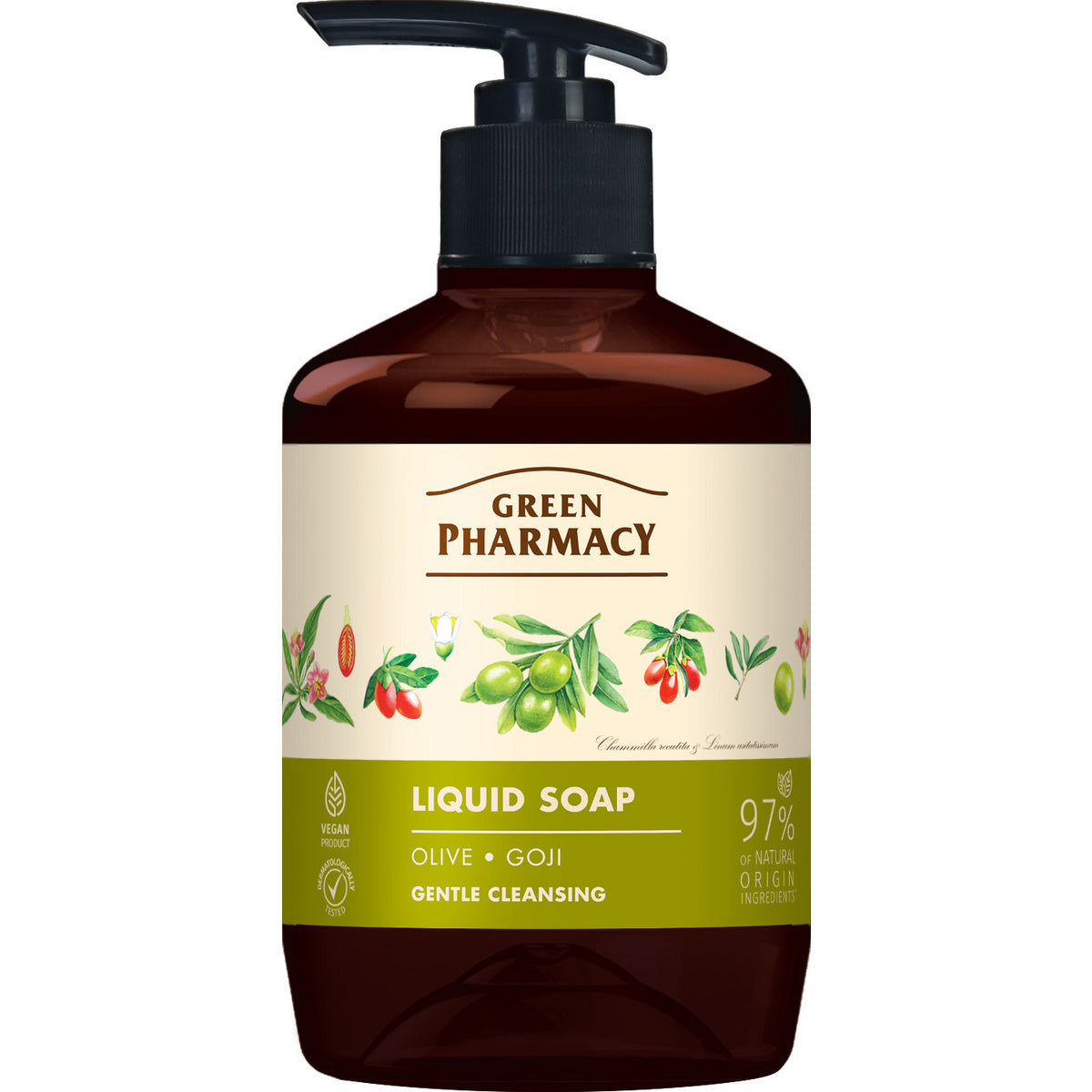 GREEN PHARMACY Skystas muilas Alyvuogių + Goji uogos 460 ml