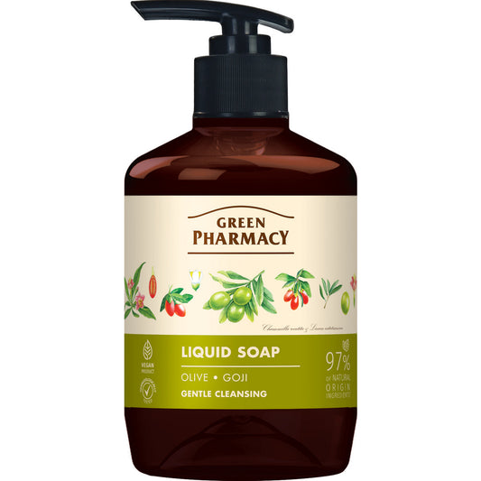 GREEN PHARMACY Skystas muilas Alyvuogių + Goji uogos 460 ml