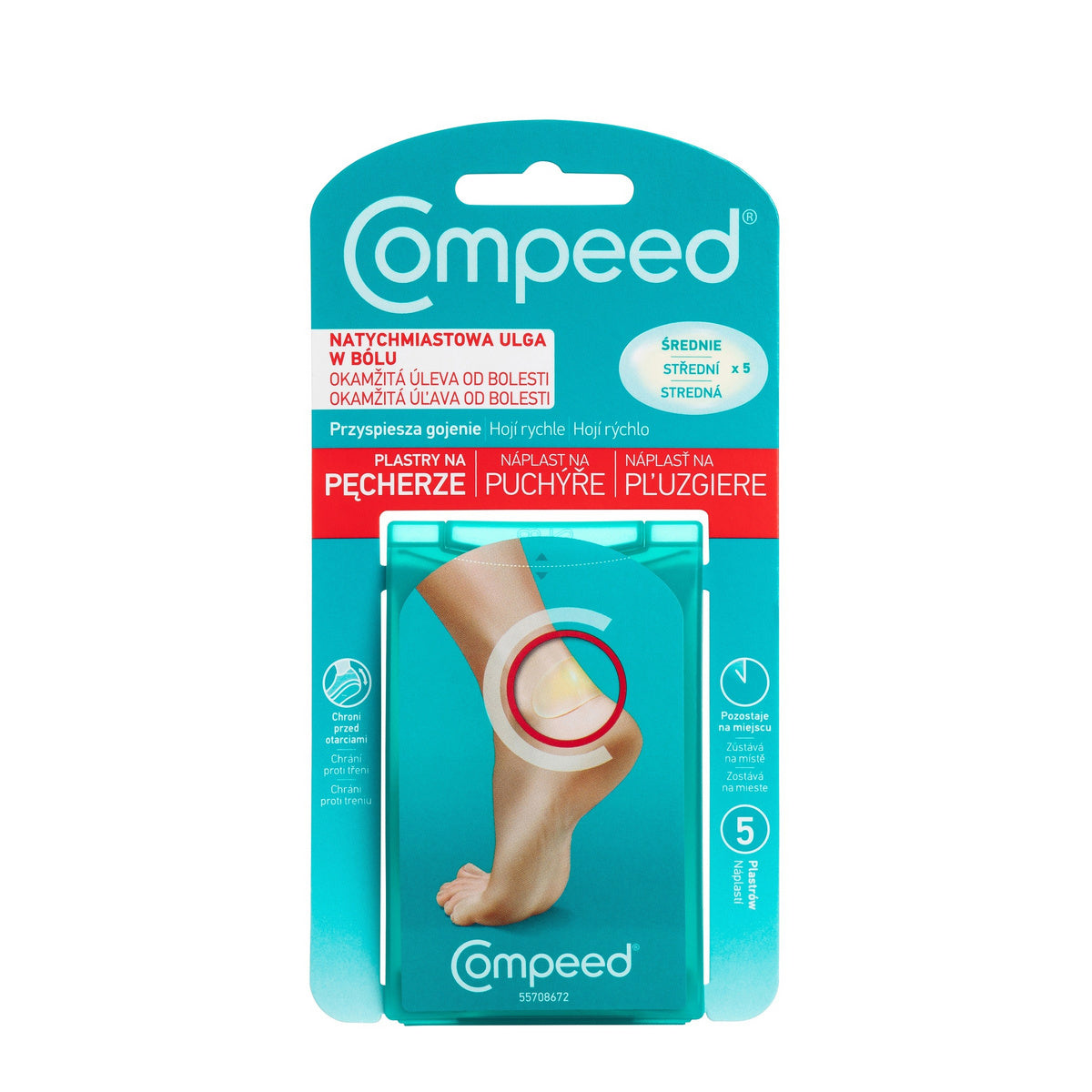 COMPEED Pleistrai nuo pūslių - vidutiniai 1 pakuotė - 5 vnt.