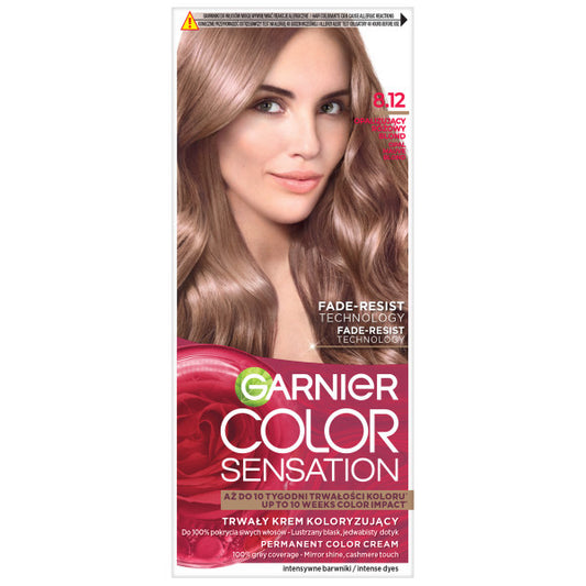 GARNIER Color Sensation Kremas koloryzujący nr 8.12 - Opalizuojantis Rožinis Blond