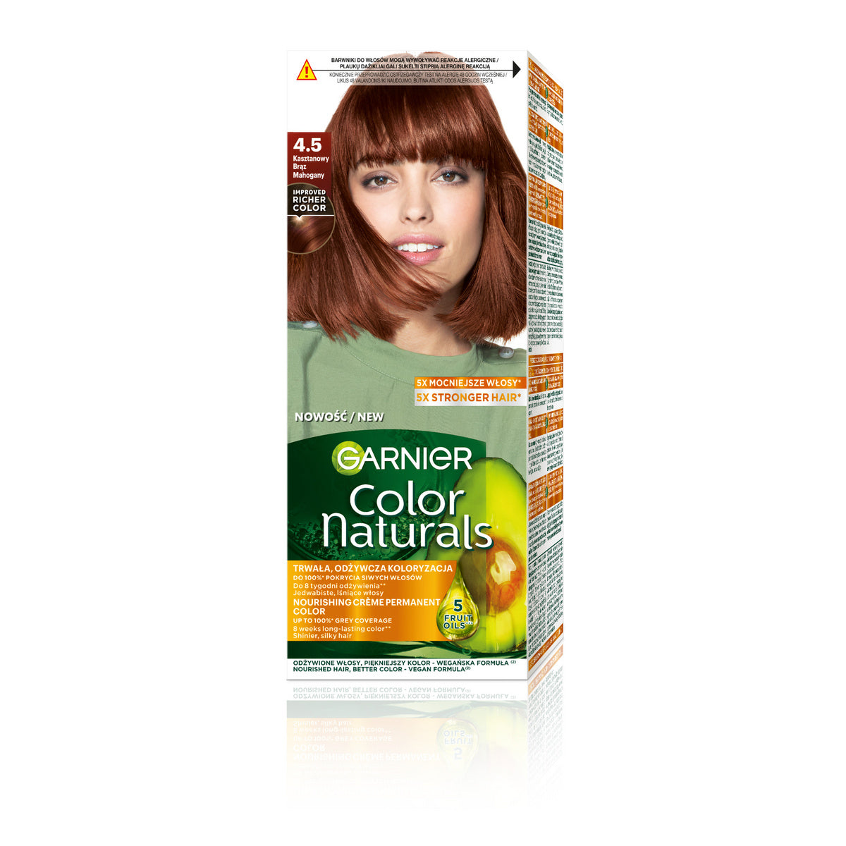 GARNIER Color Naturals Plaukų dažai nr. 4.5 - Kaštoninė Ruda 1op.