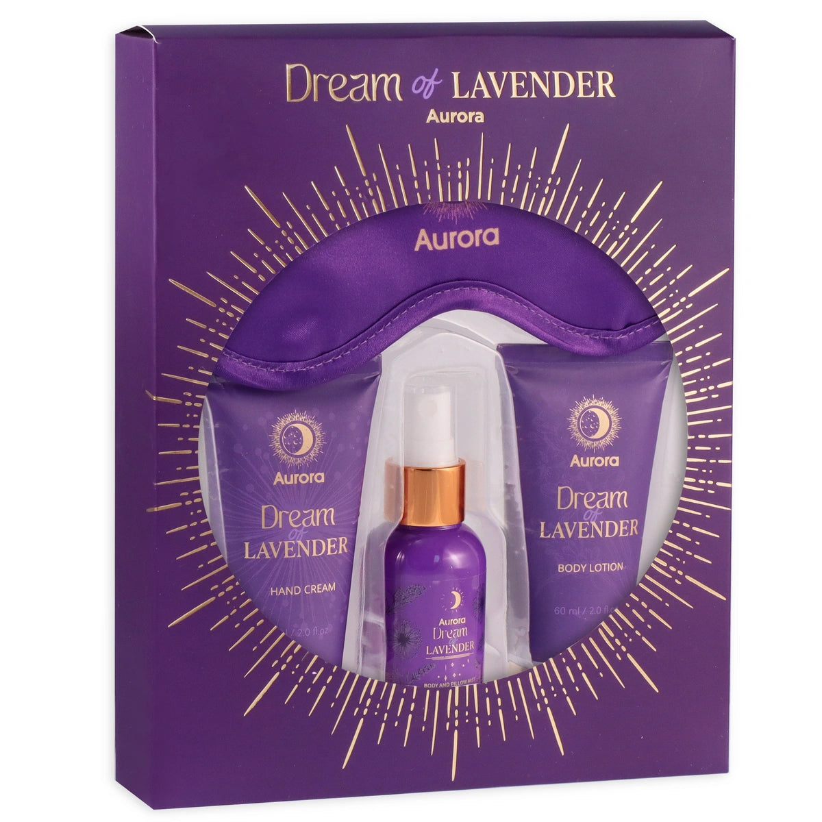 AURORA Dovanų rinkinys su akių kauke Dream of Lavender Box - 4 produktai
