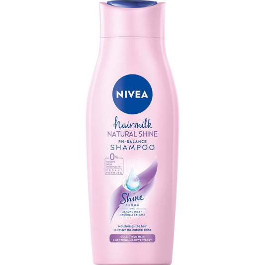 NIVEA Hairmilk Pieninis šampūnas nuobodžiams ir pavargusiems plaukams Natural Shine 400 ml