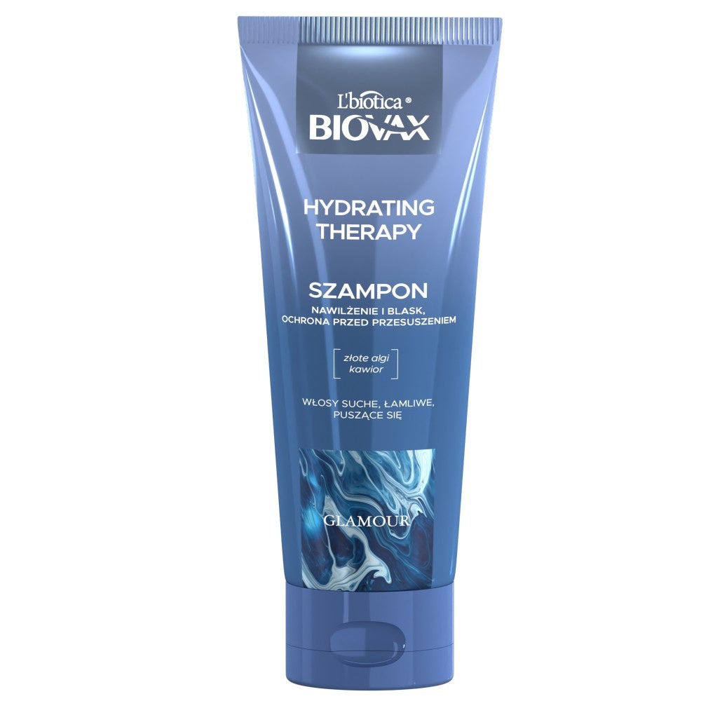 L'BIOTICA Biovax Glamour Drėkinamoji Terapija Šampūnas - sausiems, lūžinėjantiems ir besivystantiems plaukams 200ml