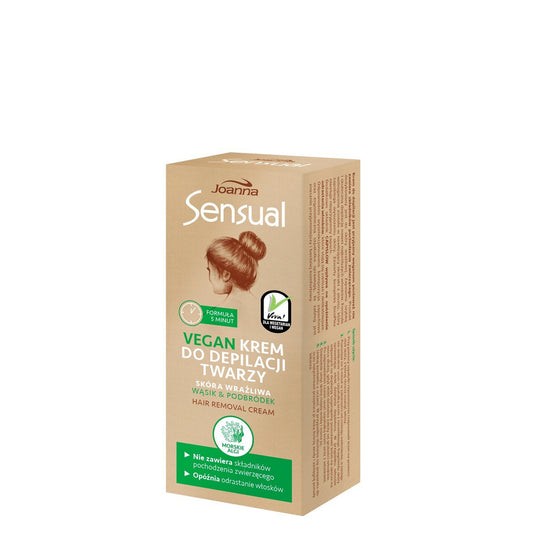 JOANNA Sensual Kremas depiliacijai veidui - jautriai odai Vegan Jūrinės dumblių 20 g