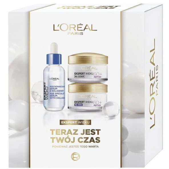 LOREAL Expert Amžiaus 60+ Dovanų rinkinys (dieninis kremas 50ml + naktinis kremas 50ml + serumas nuo raukšlių 30ml)