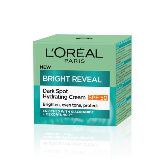 LOREAL Bright Reveal Drėkinamasis kremas, mažinantis pigmentaciją SPF50 50ml