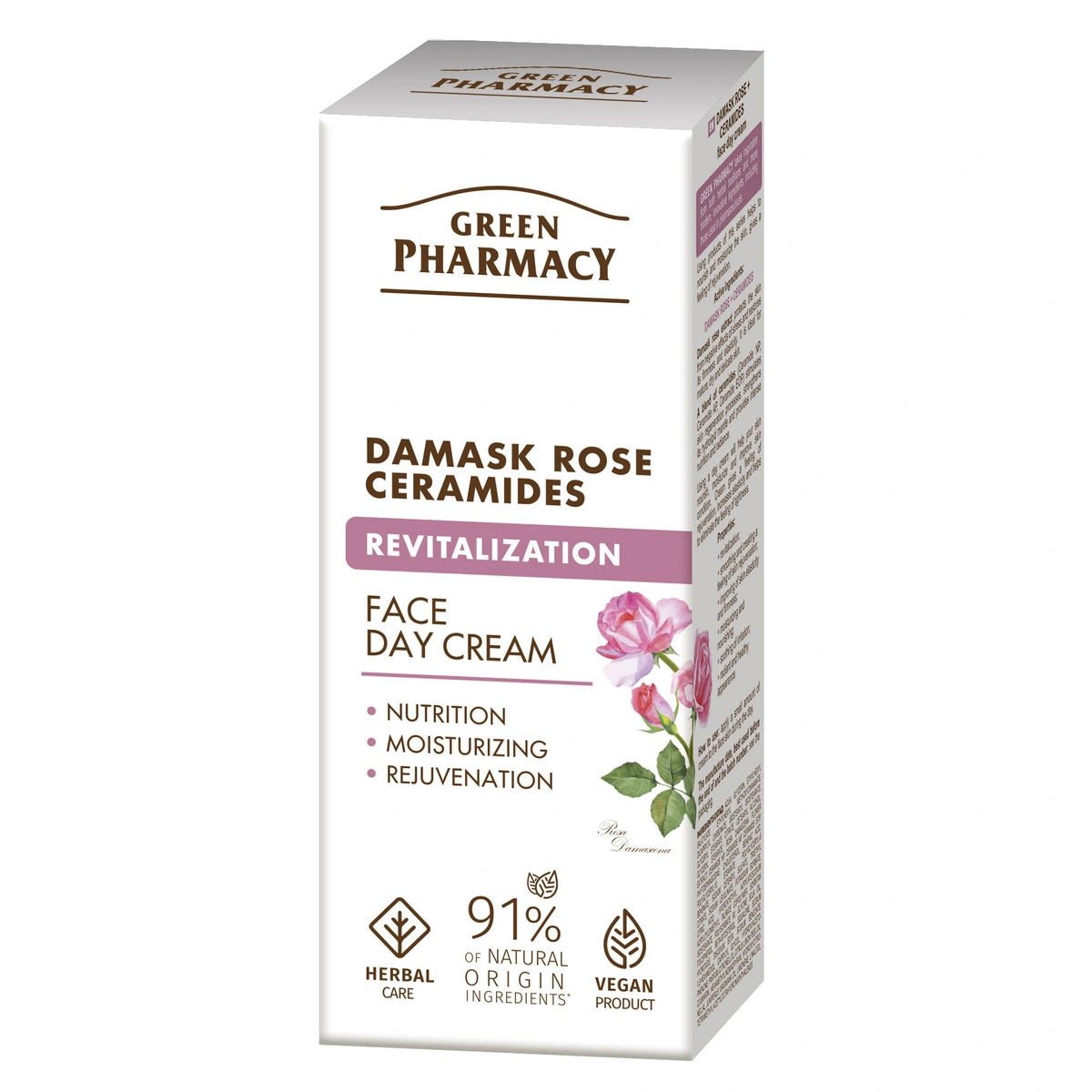 GREEN PHARMACY Damasco rožė + Ceramidų atnaujinamasis dieninis kremas 50 ml
