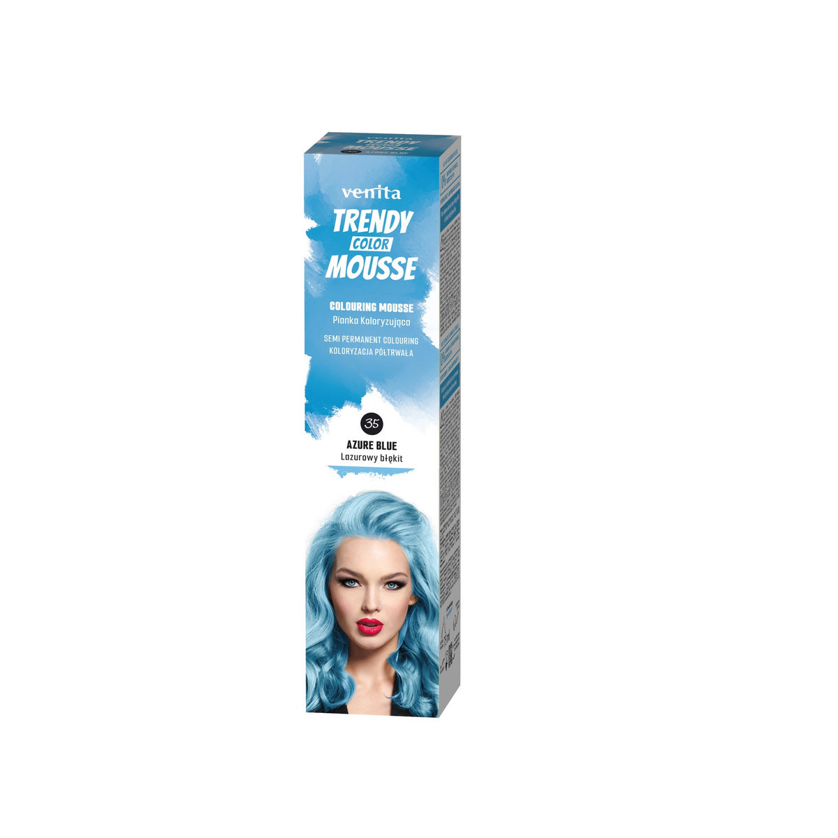 VENITA Trendy Color Mousse Plaukų dažymo putos - 35 Azure Blue (Lazurowy Błękit) 75ml