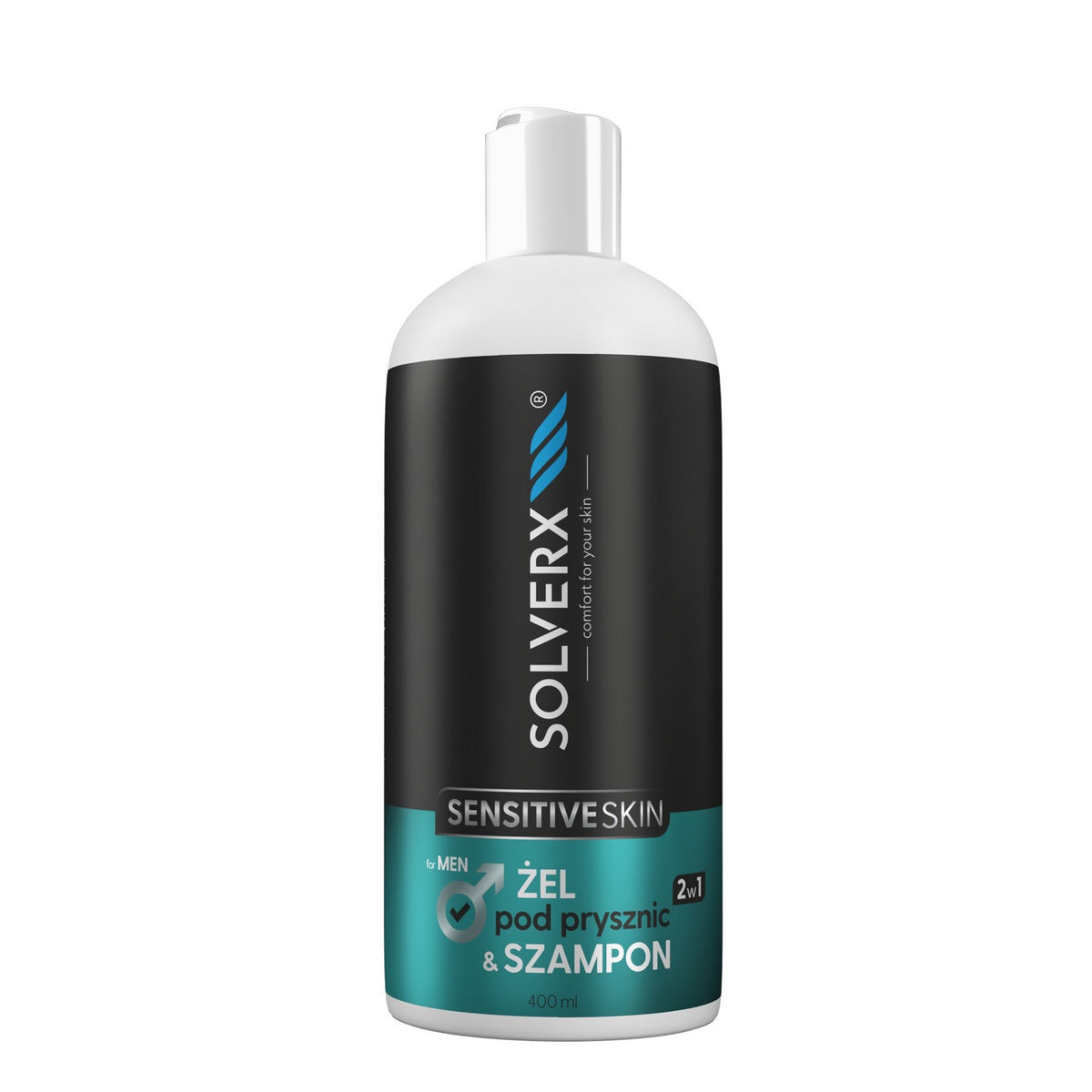 SOLVERX MEN SOFT Gelis & šampūnas 2in1 400ml