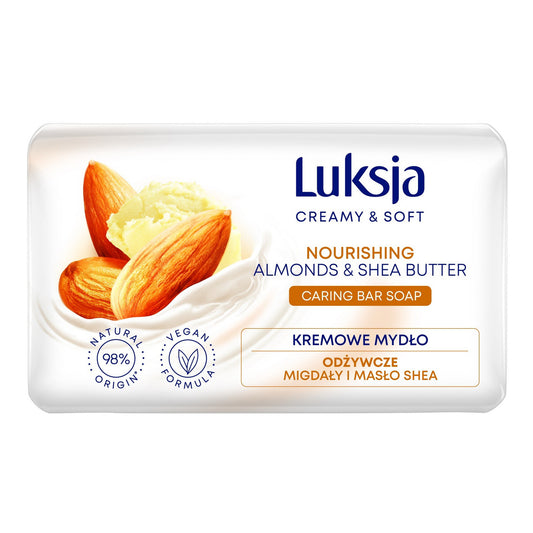 Luksja Kreminis & Švelnus Maistingas Kreminis Muilas Plytelėje Migdolai & Šalčio Sviestas 90g