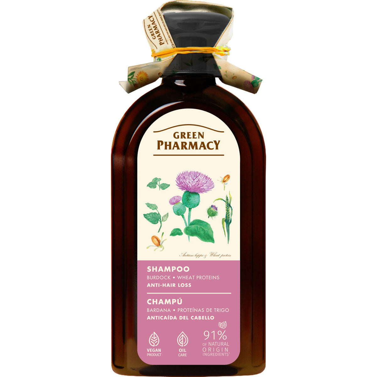 GREEN PHARMACY Šampūnas prieš plaukų slinkimą, Diuo ir kviečių baltymai 350 ml