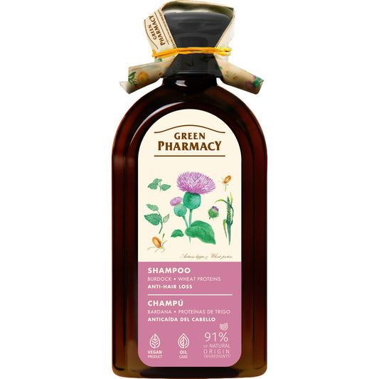 GREEN PHARMACY Šampūnas prieš plaukų slinkimą, Diuo ir kviečių baltymai 350 ml