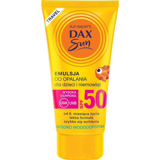 Dax Sun emulsija saulės vonioms vaikams ir kūdikiams SPF 50  travel-50ml