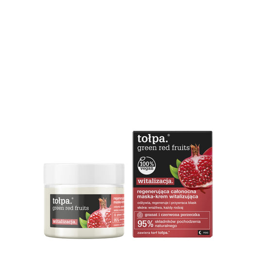 TOŁPA Green Vitalizacija Visos nakties regeneruojanti kaukė-kremas Raudonieji vaisiai 50 ml
