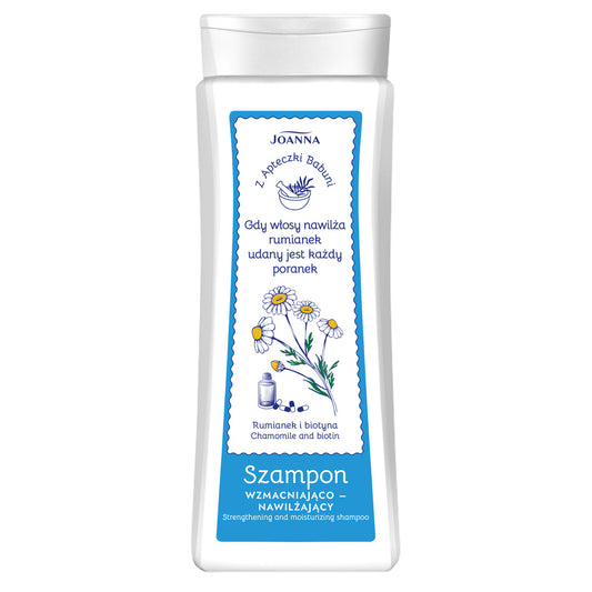 JOANNA Iš močiutės vaistinės Šampūnas plaukams - Ramunėlė ir biotinas 300 ml