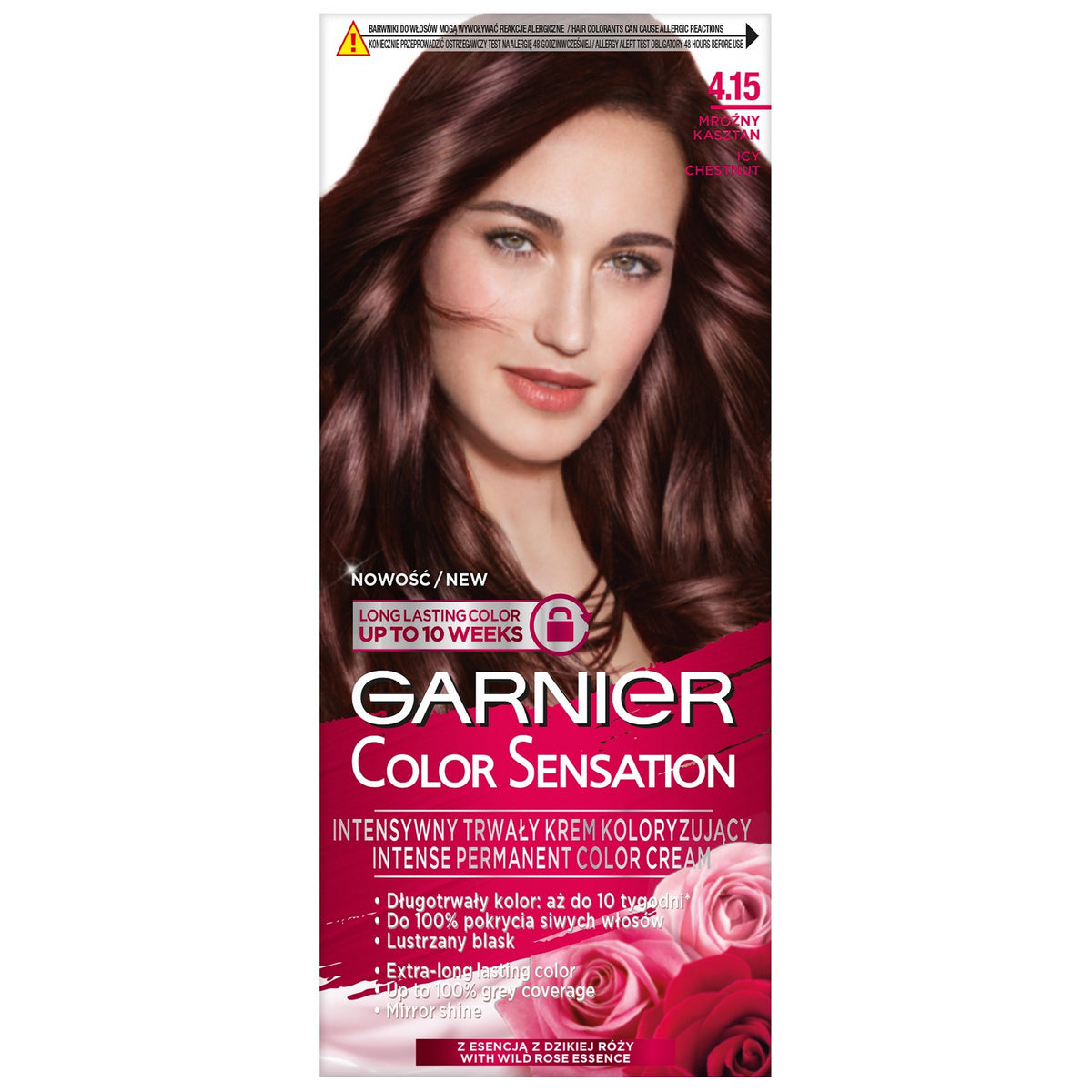 GARNIER Color Sensation Kremas koloryzujący 4.15 Icy Chestnut- Mroźny Kasztan