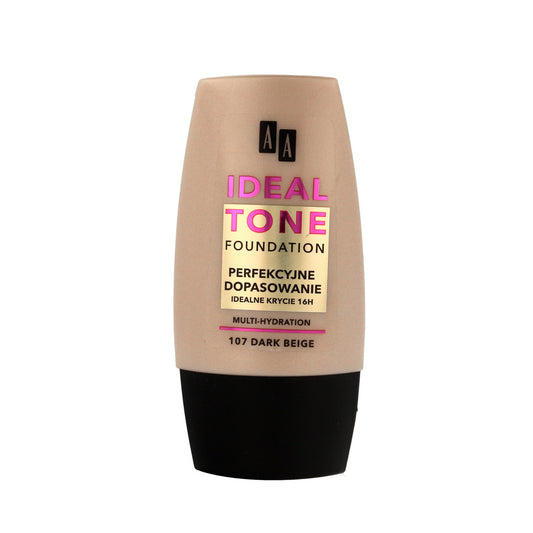 AA Make Up Ideal Tone Fondas Perfektiškas Atitikimas nr 107 tamsiai bežinis 30ml