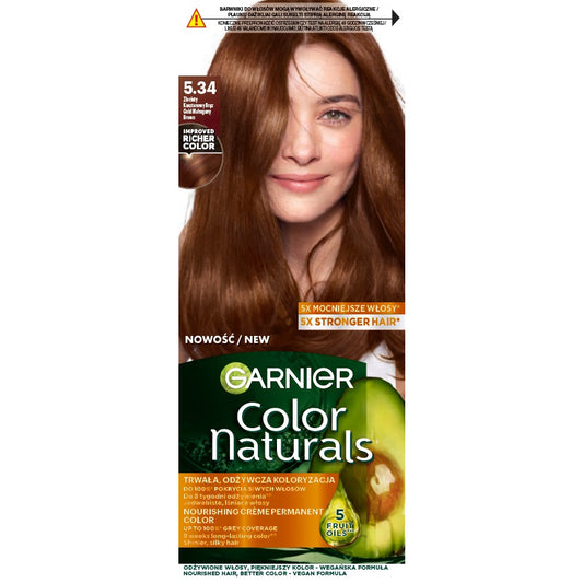 GARNIER Color Naturals Spalva nr 5.34 - Auksinis Kaštoninis Rudas 1op.