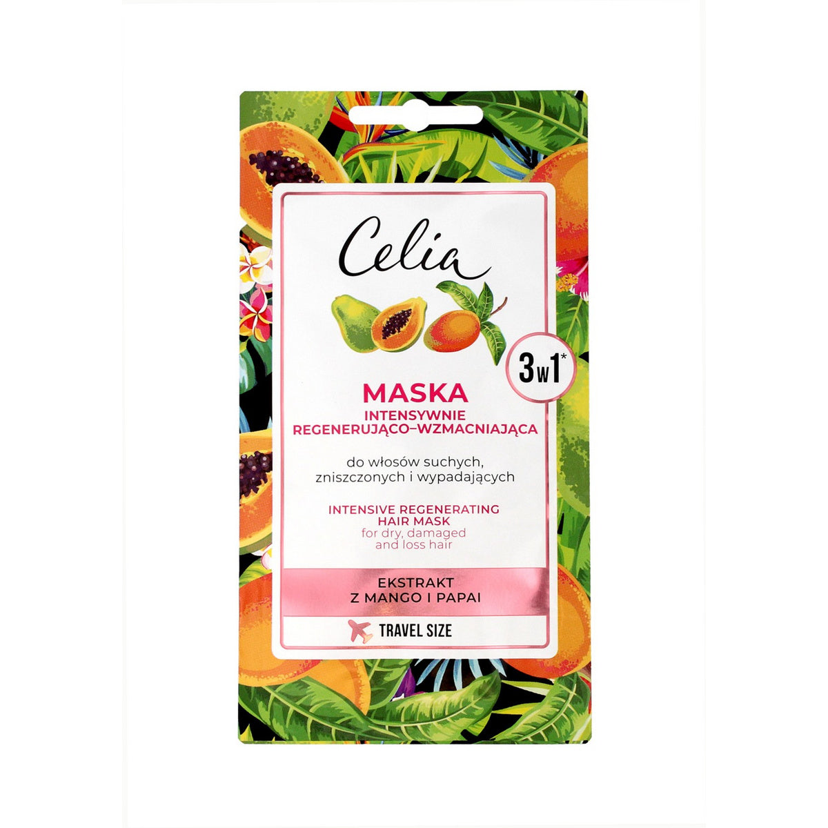 Celia Intensyviai regeneruojanti - stiprinanti plaukų kaukė 3in1 10ml - maišelis