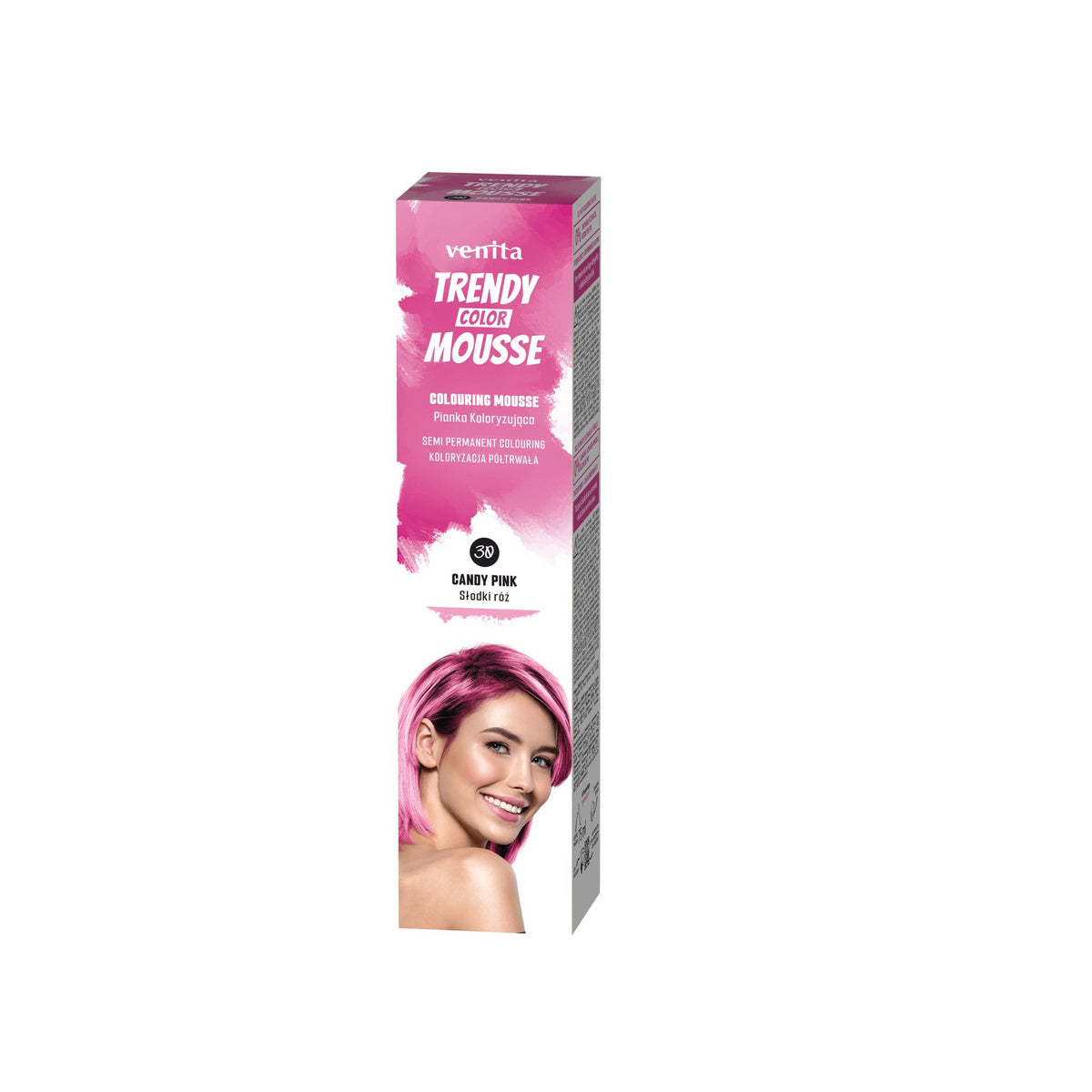 VENITA Trendy Color Mousse Plaukų dažų putos - 30 Candy Pink (Saldus Rožinis) 75ml