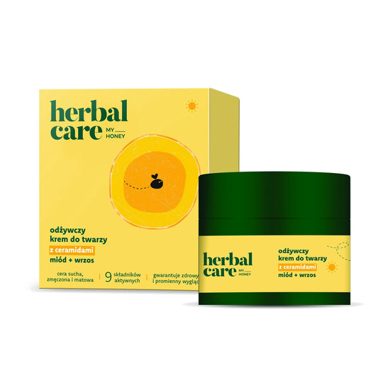 HERBAL CARE My Honey Drėkinamasis veido kremas su ceramidais + medumi ir viržiu - sausai, matiniai ir pavargusiai odai dienai 50 ml
