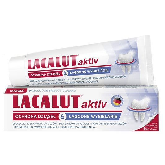 Lacalut Dantų pasta Activ - dantenų apsauga & aktyvus balinimas 75ml