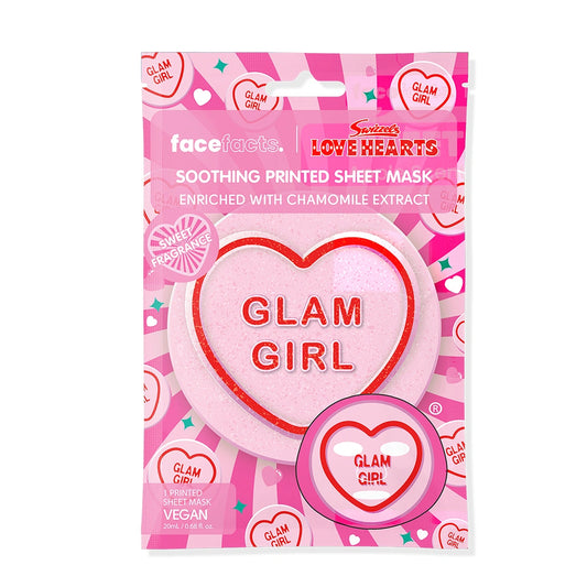 FACE FACTS Kaukė su audiniu Swizzels Love Hearts Glam Girl 20 ml