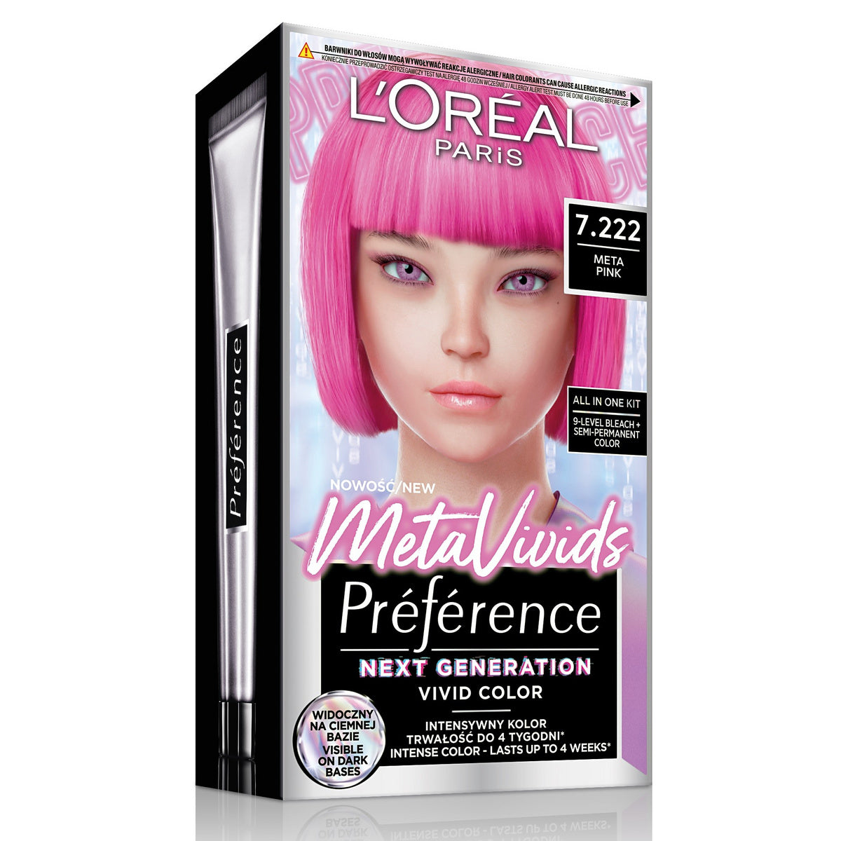 LOREAL PREFERENCE Metavivids Plaukų dažai 7.222 PINK