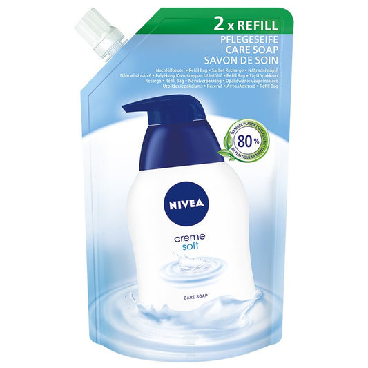 NIVEA Care Soap Pielęgnujące skystas muilas su migdolų pieneliu Creme Soft - papildomas pakavimas 500 ml