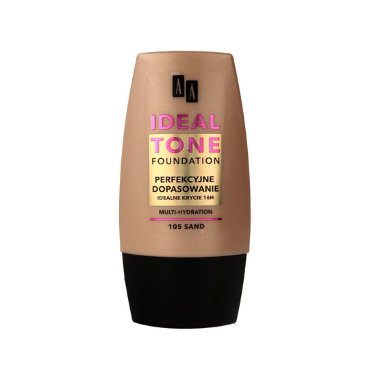 AA Make Up Ideal Tone Pagrindinis Fondas Tobulas Atitikimas nr 105 sand 30ml