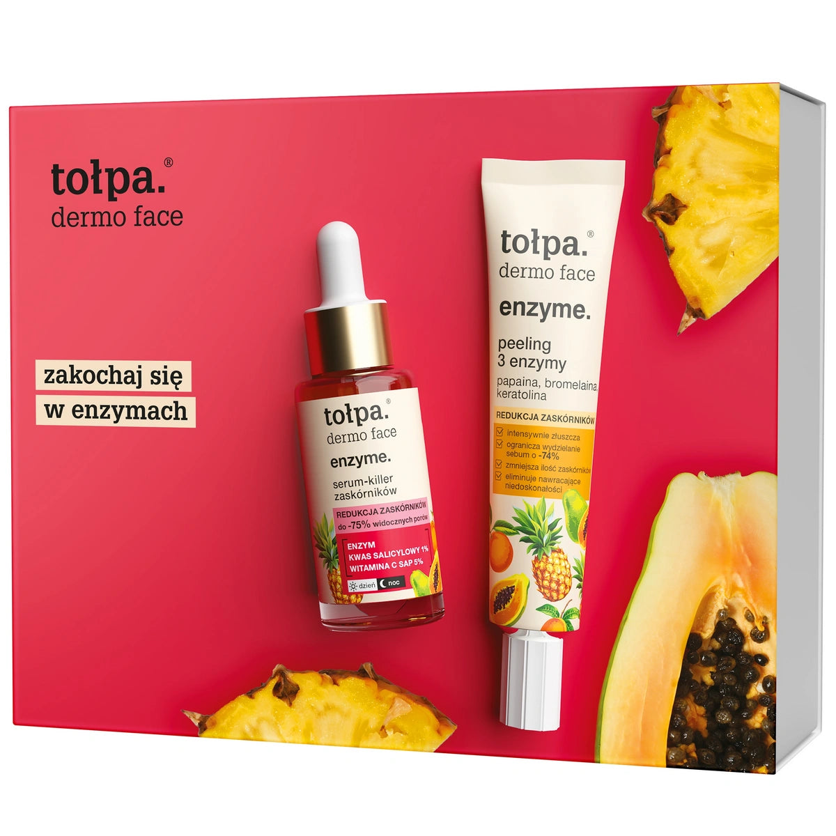TOŁPA Dovanų rinkinys Dermo enzyme (3 fermentų šveitiklis 40ml + Serumas-killer juodosioms dėmėms 30ml)