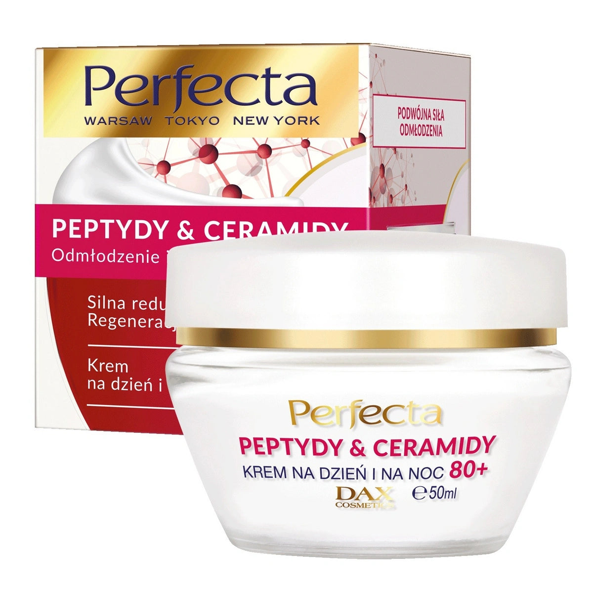 PERFECTA Peptidai & Ceramidai 80+ Dieninis ir naktinis kremas stipriai raukšlių mažinimui ir regeneracijai 50 ml