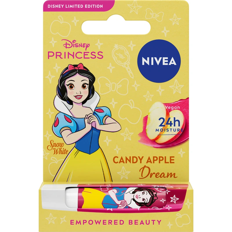 NIVEA Disney Princess Drėkinanti lūpų balzamas Candy Apple Dream Snieguolė - ribota edicija 4.8 g