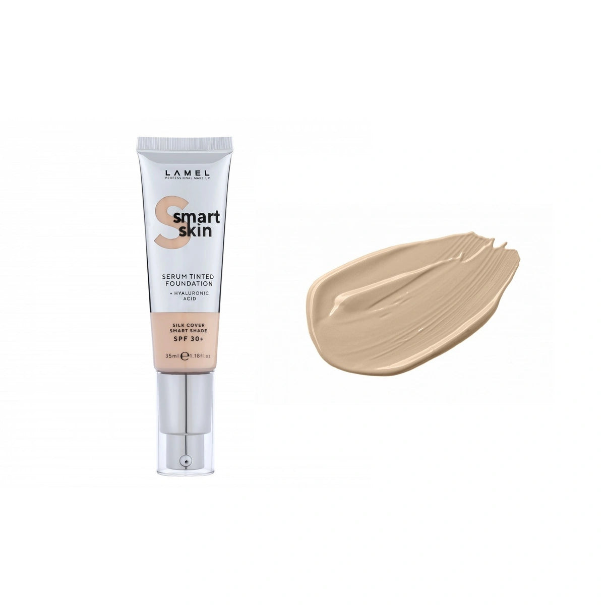 LAMEL Smart Skin Serum Tinted Foundation Drėkinamasis makiažo pagrindas su hialurono rūgštimi nr. 403 Ivory 35 ml