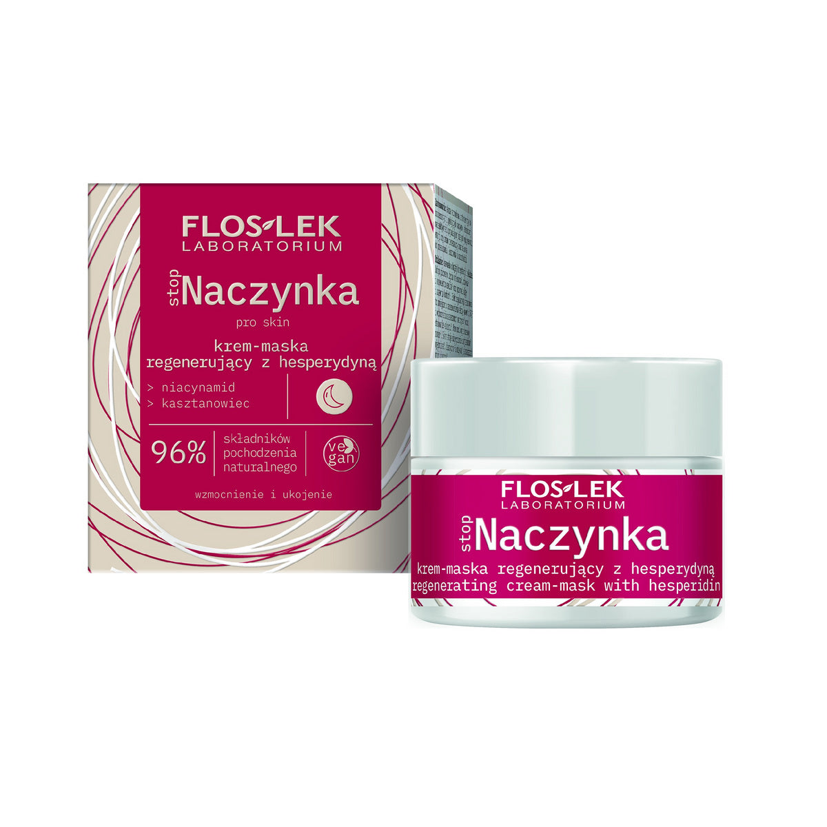 FLOSLEK Stop Naczynka Krem-maska regeneruojanti su hesperidinu naktį 50ml