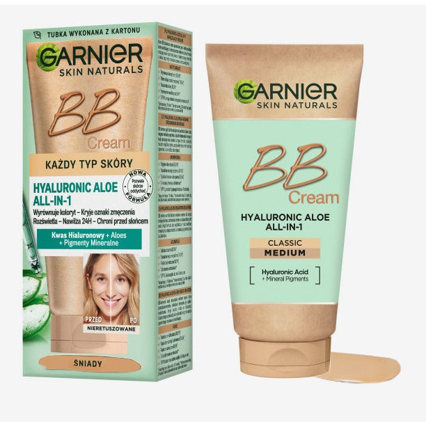 GARNIER Skin Naturals BB kremas su hialuronu ir alijošiumi - tamsiai įdegęs - visų tipų odai 50 ml