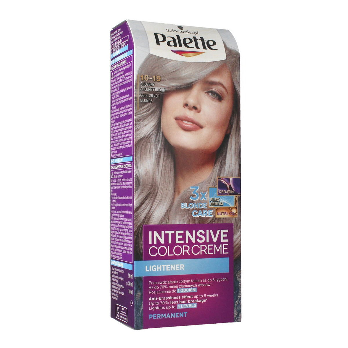 Palette Intensive Color Creme Multi Care Kremas koloryzujący nr 10-19 Šaltas Sidabrinis Blondas