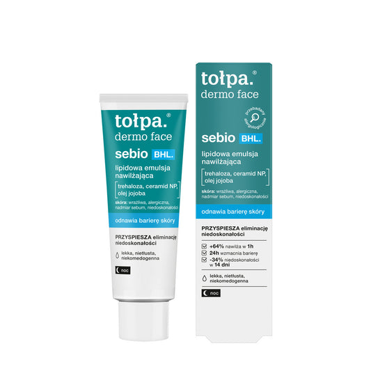 TOŁPA Dermo Veidas Sebio BHL Lipidinė drėkinamoji emulsija 40 ml