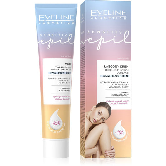 EVELINE Sensitiv Epil Švelnus kremas kompleksinei depiliacijai 125 ml