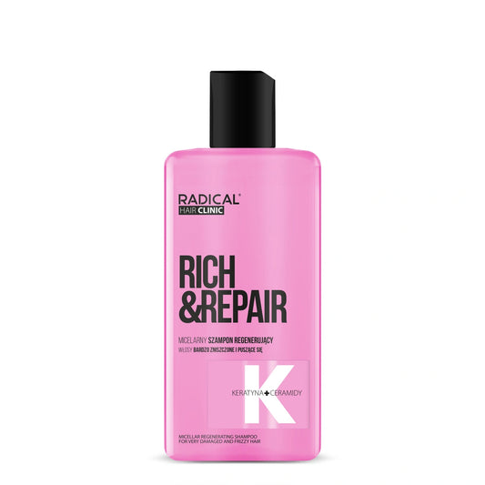 RADICAL HAIR CLINIC Rich & Repair Regeneruojantis micelinis šampūnas labai pažeistiems ir besivystantiems plaukams 300 ml