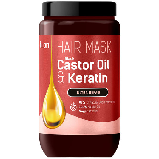 BIO NATURELL Plaukų kaukė su juoduoju ricinos aliejumi ir keratinu 946 ml