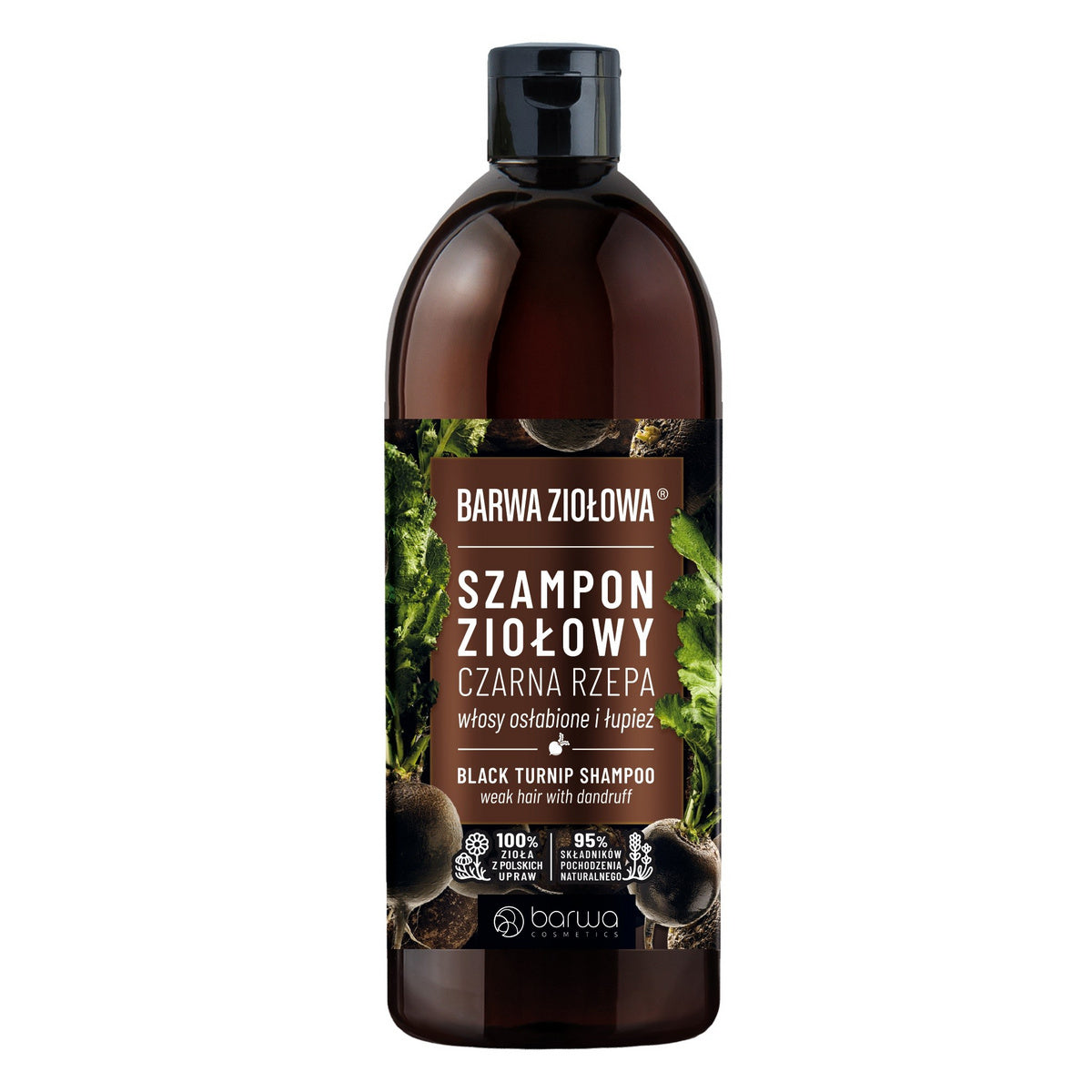 Žolelių šampūnas su juodąja ridika - silpniems plaukams ir pleiskanoms 480ml