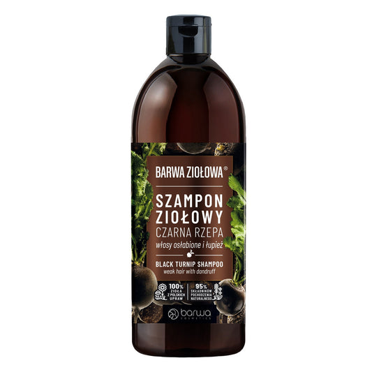 Žolelių šampūnas su juodąja ridika - silpniems plaukams ir pleiskanoms 480ml